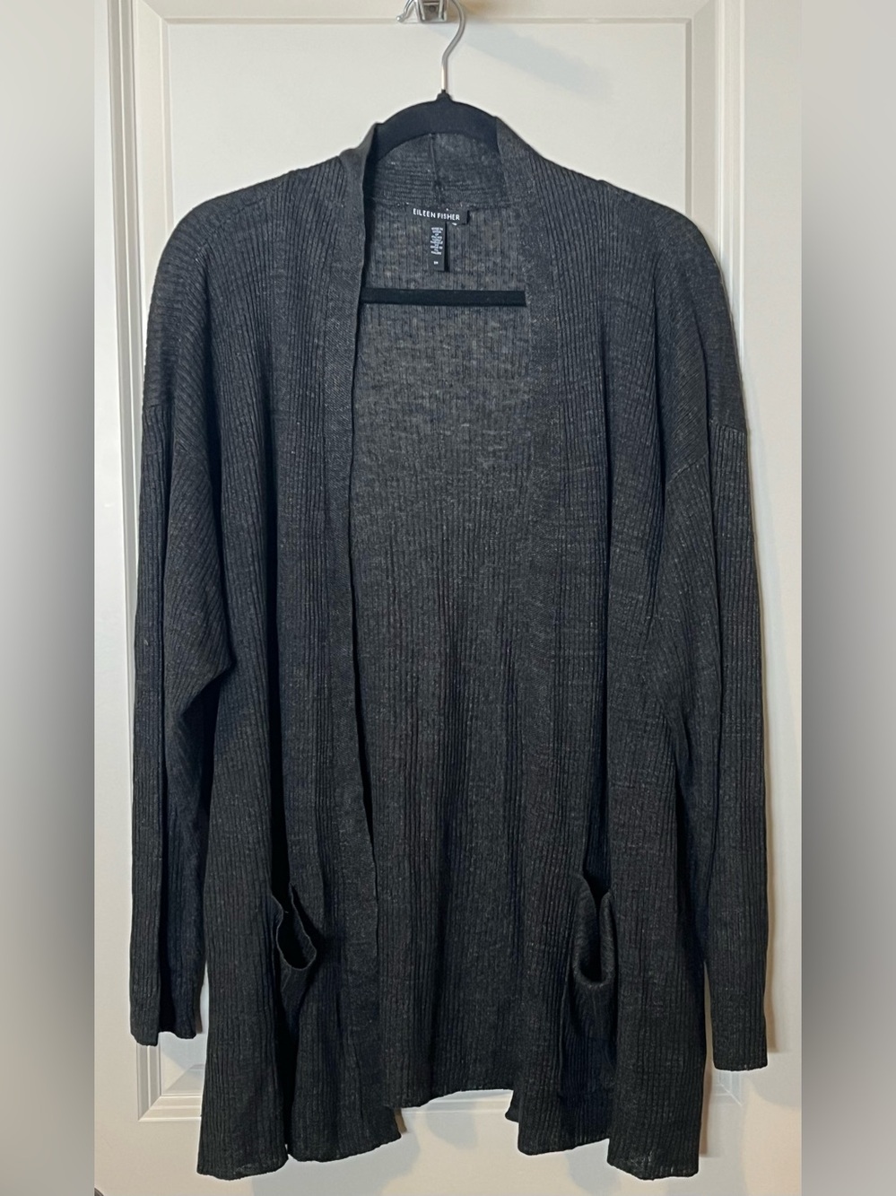 Eileen Fisher Organic Linen Rib Long Cardigan Size 3X